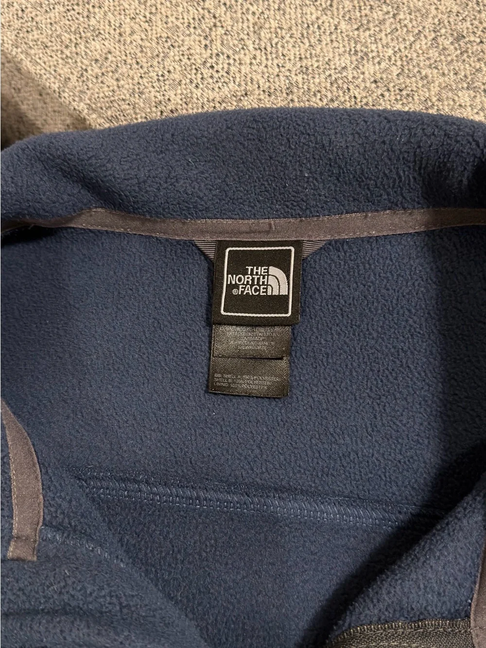 The North Face Fleece Jacket Mens Large Navy Blue Full Zip Outdoor Hiking